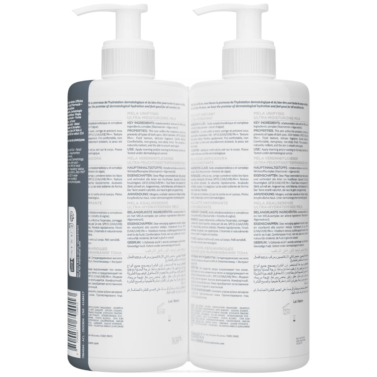 Lot lait unifiant ultra-hydratant 500ml - MELA